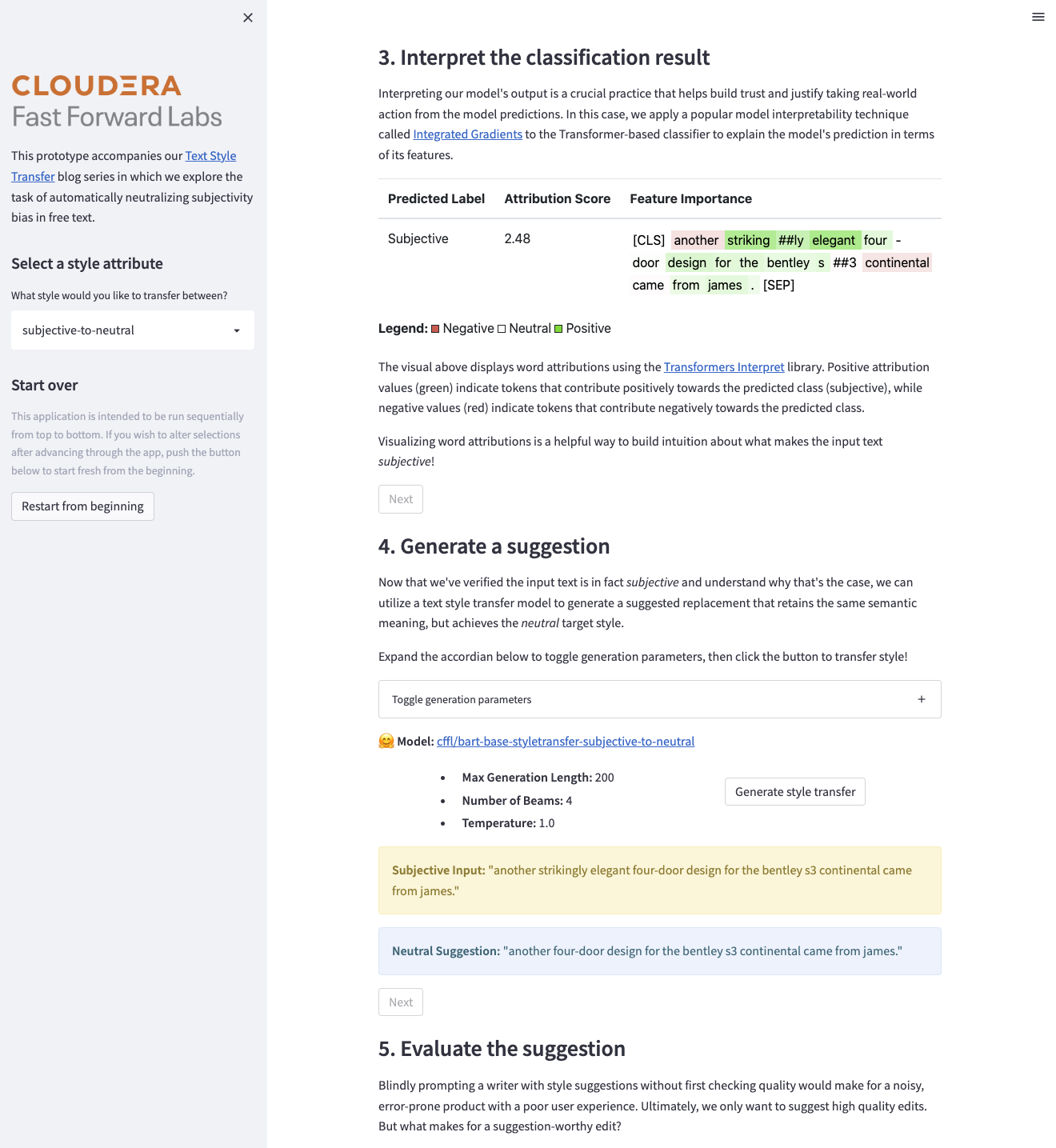 Figure 23: Screenshot of our prototype application: Exploring Intelligent Writing Assistance.